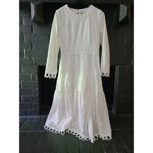 Dainty Jewells White eyelet Cottagecore Feminine modest women's dress size M